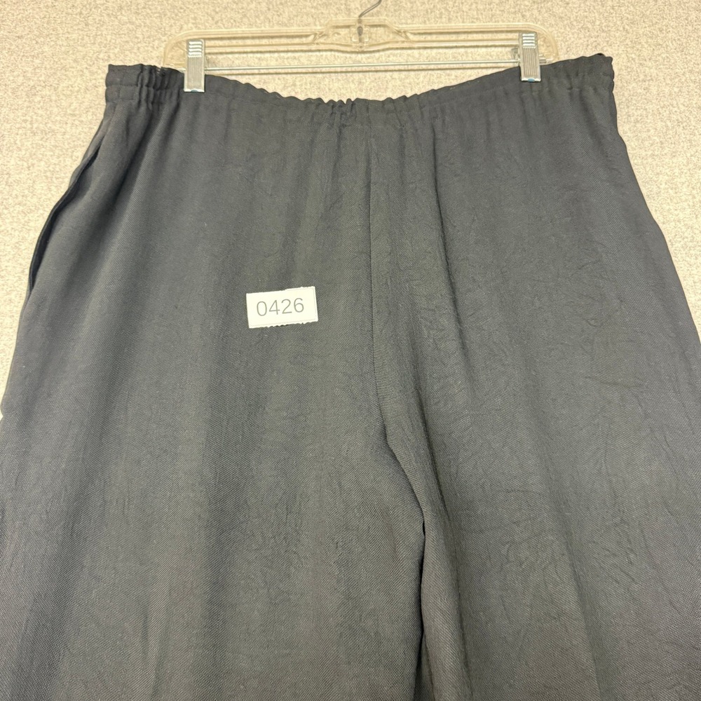 Ann Tjian for Kenar Wide Leg Trousers Size L Black Elastic Drawstring Lined Pant - Picture 10 of 10